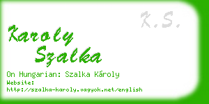 karoly szalka business card